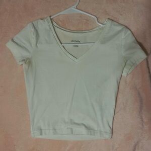 Wild Fable Women's Cream V-Neck Top